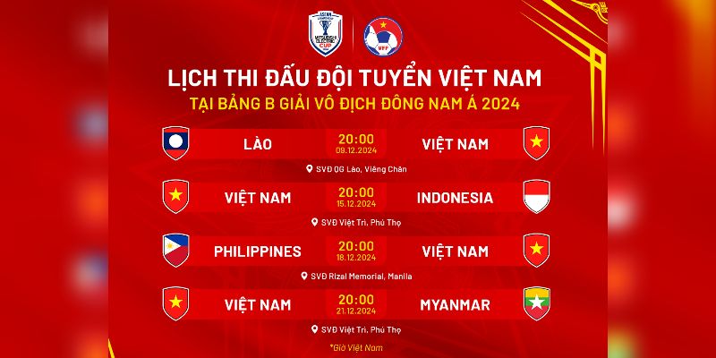 Cung cấp lịch thi đấu chi tiết trong và ngoài nước